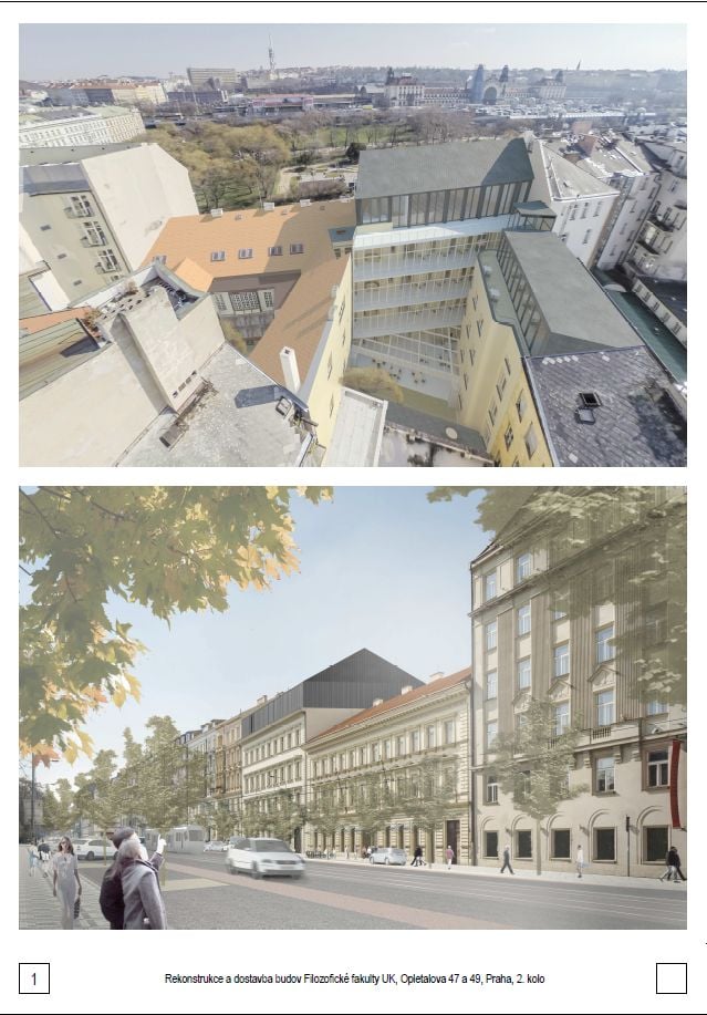 Rekonstrukce a dostavba budov Filozofické fakulty UK, Opletalova 47 a 49 v Praze