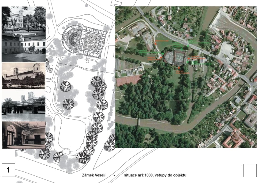 Obnova a nové využití zámku Veselí nad Moravou, přestavba na hotel 4* s restaurací, konferenčními prostory a  s muzejní částí