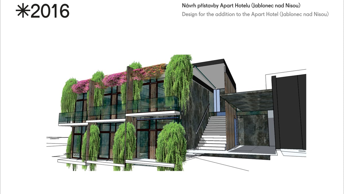 Návrh přístavby Apart hotelu (Jablonec nad Nisou)