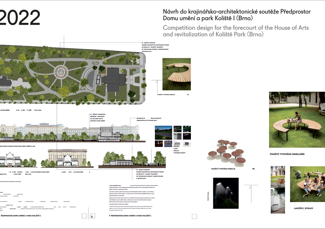 Návrh do krajinářsko-architektonické soutěže Předprostor Domu umění a park Koliště I (Brno)