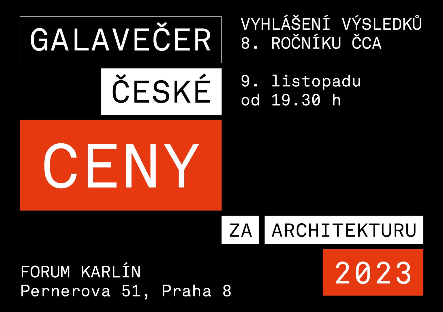 Galavečer České ceny za architekturu