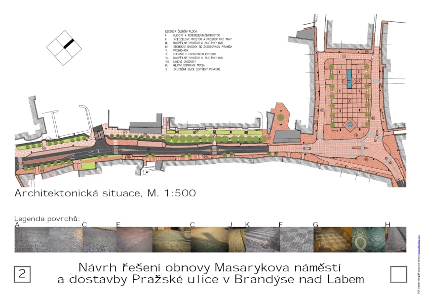 Řešení obnovy Masarykova náměstí a dostavby Pražské ulice v Brandýse