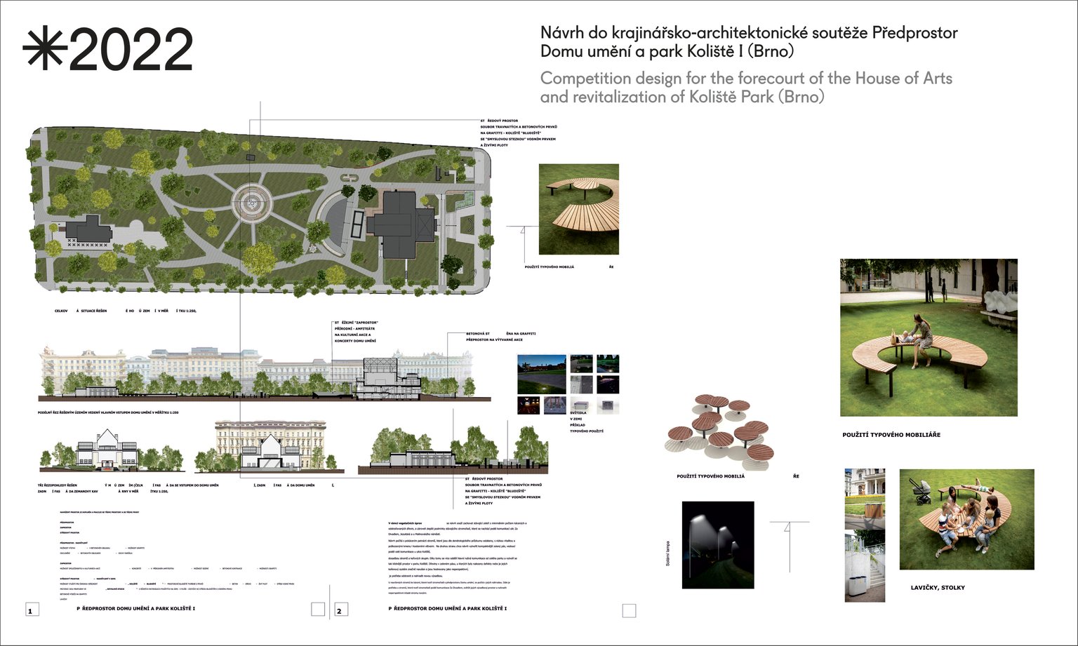 Návrh do krajinářsko-architektonické soutěže Předprostor Domu umění a park Koliště I (Brno)