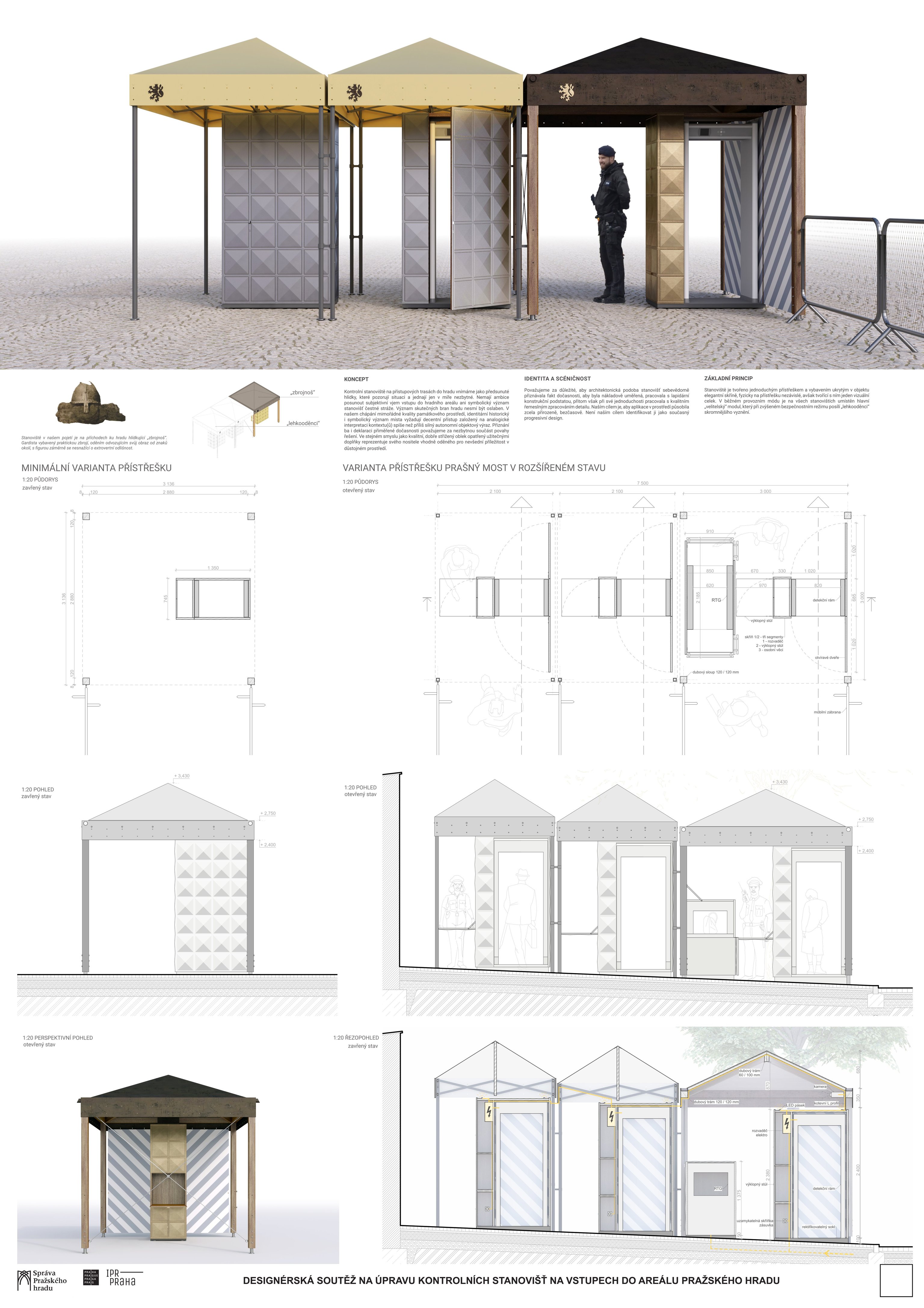 Designérská soutěž na úpravu kontrolních stanovišť na vstupech do areálu Pražského hradu